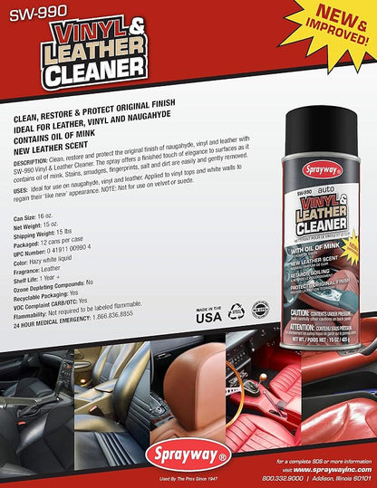 Vinyl & Leather Cleaner, 15 oz. can, 1 Count