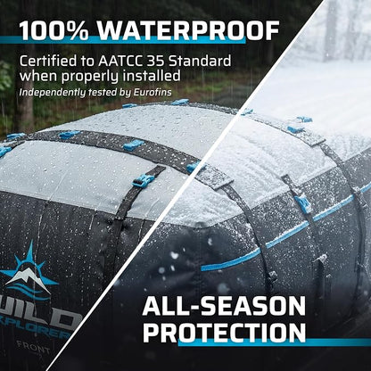 Rooftop Cargo Carrier - 19 Cubic Feet (XL), Waterproof Soft Shell Car Roof Cargo Carrier, Heavy Duty Car Top Luggage Cargo Bag with Patented Door Hooks and Non-Slip Mat