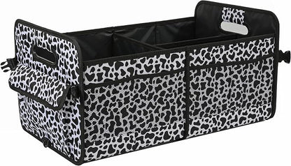 AOKJOY Car Trunk Organizer Car Storage Organizer Collapsible Multi Compartment Car Organizer Adjustable Straps Car Organizer for SUV(Cow)
