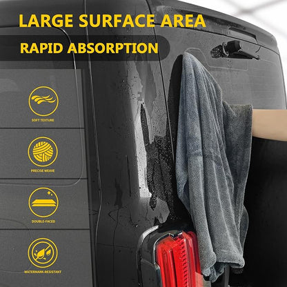 2 Pack Car Drying Towels (48”x24”),Extra Large Double-Twist Pile Drying Towels Car Detailing for Car Care Wash,Car Super Cleaning Supplies Accessories kit,Ultra Absorbency