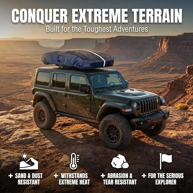 Roof Box Cover, Heavy-Duty 600D Oxford Fabric that is Waterproof, dustproof, UV-Resistant, and Scratch-Resistant, Roof Box Covers Universal Fit for Thule, Perflex, Yakima Brands. (77x35x17 inches)