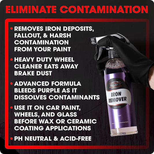 Swift Iron Remover & Wheel Cleaner (2-Pack) – Remove Brake Dust, Iron Oxide & Stuck-On Dirt & Debris from Paint & Wheels | Formula for Decon Car Wash | Preps Paint for Wax Coatings
