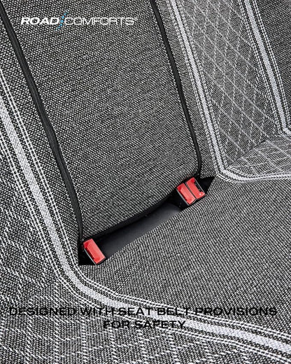 Road Comforts Baja Bench Seat Covers Grey Diamond Rear Blanket Seat Covers - Jacquard Fabric, Airbag Compatible, Universal Fits Car, Truck, SUV, and Vans