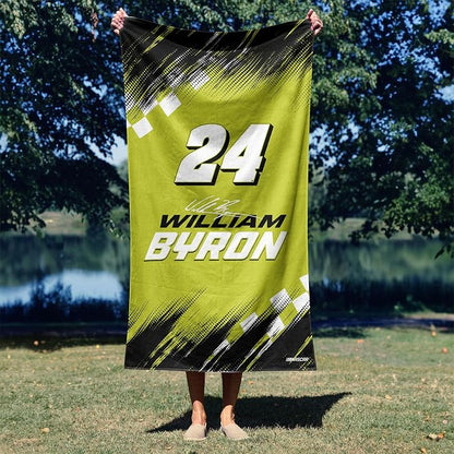 Northwest NASCAR William Byron Simple Speed Beach Towel, Cotton Blend Lightweight Bath, Pool Swim Travel Fan Gear, 30 x 60 Inch