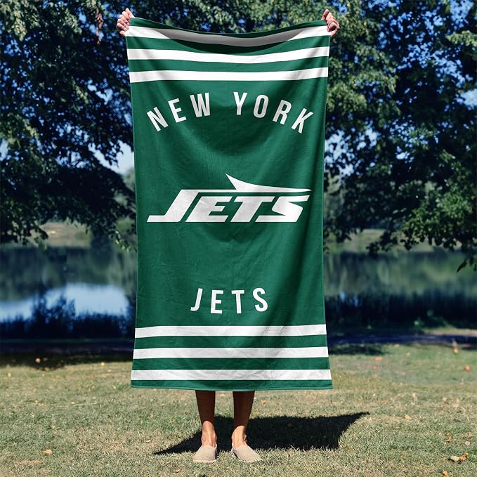 Northwest NFL New York Jets Unisex-Adult Beach Towel, 30" x 60", Stripes