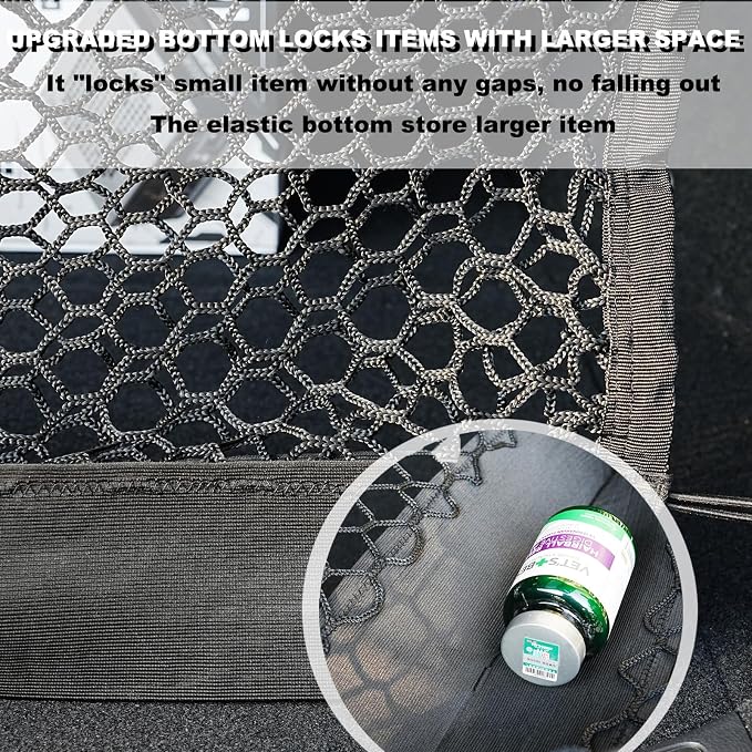 Envelope Style Cargo Net Compatible with Toyota RAV4 2026 Trunk Car Rear Tailgate Touring Netting Upgraded
