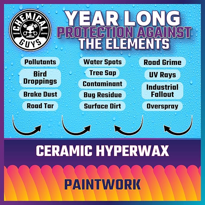 Chemical Guys HOL229 Ultimate Ceramic Coating Kit - HydroSlick HyperWax SiO2 Gel (16 fl oz) for Long-Lasting Shine & Protection, with 2 Premium Microfiber Applicators & 3 Workhorse Towels, (6 Items)
