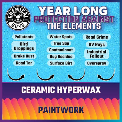 Chemical Guys HOL229 Ultimate Ceramic Coating Kit - HydroSlick HyperWax SiO2 Gel (16 fl oz) for Long-Lasting Shine & Protection, with 2 Premium Microfiber Applicators & 3 Workhorse Towels, (6 Items)