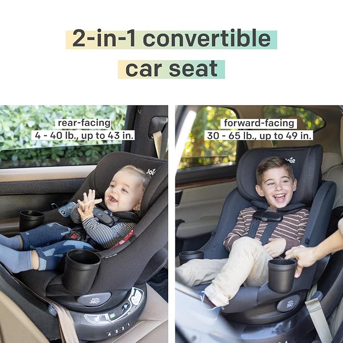 Chili Spin SI Rotating 2-in-1 Convertible Car Seat, Rear and Forward-Facing, No-Rethread Harness, Tested for Safety Standards (Shale)