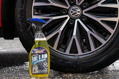 Gliptone Total Tire and Rim Cleaner Spray, 22 Fl Oz, Safe for Clear-Coated & Painted Rims, Black & White Wall Tires, Spray-On, Hose-Off, Preps Tires for Shine, Professional Strength Formula