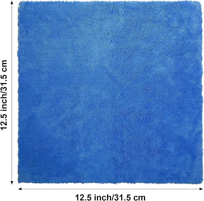 Shimeyao 30 Pcs 12.5 × 12.5 Inch Microfiber Towels for Cars, 500 Gsm Edgeless Plush Car Detailing Towel, Lint Free Scratch Free Cleaning Cloths for Drying, Washing, Polishing, Waxing, Home (Dark Blue)