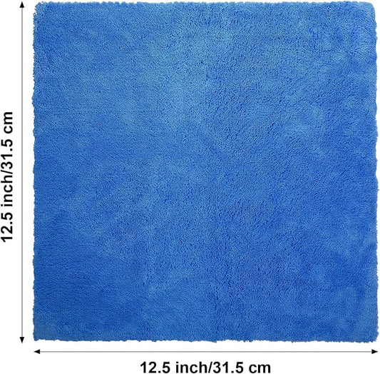 Shimeyao 30 Pcs 12.5 × 12.5 Inch Microfiber Towels for Cars, 500 Gsm Edgeless Plush Car Detailing Towel, Lint Free Scratch Free Cleaning Cloths for Drying, Washing, Polishing, Waxing, Home (Dark Blue)