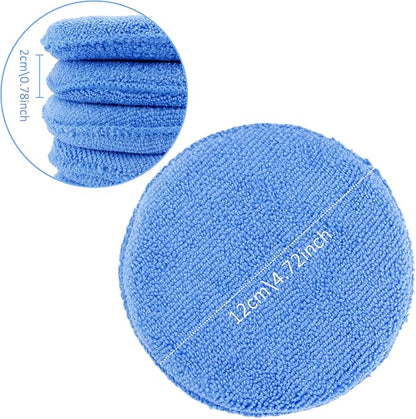 Wax Applicator Pads,Augshy 15 Pcs 4.72" Microfiber Applicator Pads Polishing Pad Buffing Pads (Blue)