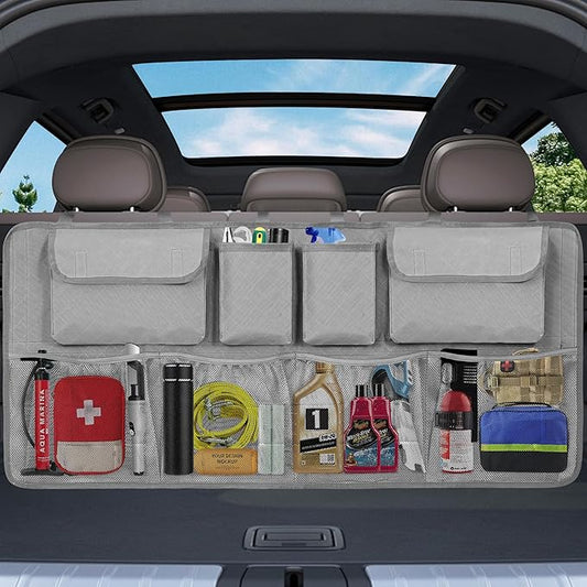 Car Trunk Organizer and Storage, Large Capacity Backseat Hanging Storage Accessories, Backseat Car Organizer for SUV/MPV/Truck (Dimgrey)
