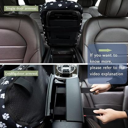 Dog Car Seat for Console - Memory Foam Pet Booster Seat for Small Medium Dogs Up to 21 lbs - SUV Truck Center Console Dog Seat with Safety Leash & Storage Pockets - Washable Cover (Large Black)