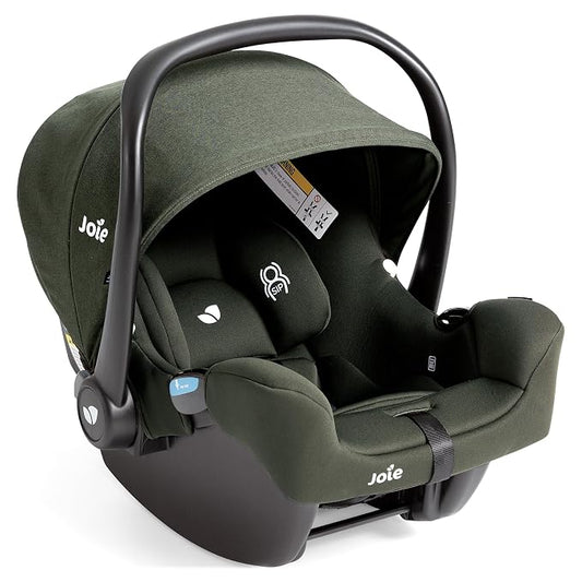 Joie Baby, Rue Lightweight Infant Car Seat & Anti-Rebound Base, Side-Impact Protection, 5-Point Harness, and UPF 50+ Canopy for Newborns and Infants (Forest)
