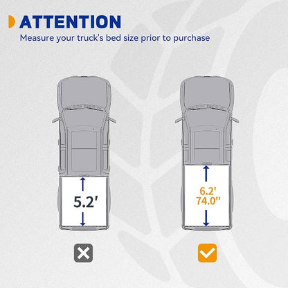 Soft Tri-Fold Truck Bed Tonneau Cover Fit for 2015-2022 Chevy Colorado/GMC Canyon 6.2 ft Bed