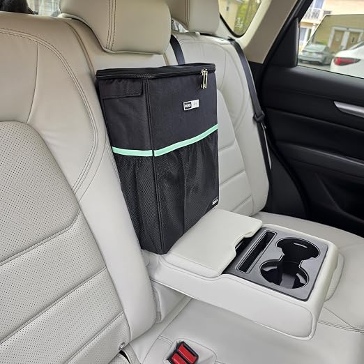 RoadBin™ Car Trash Can – Slim 4" 2.5 Gallon Space-Saving Design, Stays Upright, Leakproof & Odor-Proof Car Garbage Can for Clean, Clutter-Free Cars, Trucks & SUVs