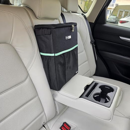 RoadBin™ Car Trash Can – Slim 4" 2.5 Gallon Space-Saving Design, Stays Upright, Leakproof & Odor-Proof Car Garbage Can for Clean, Clutter-Free Cars, Trucks & SUVs