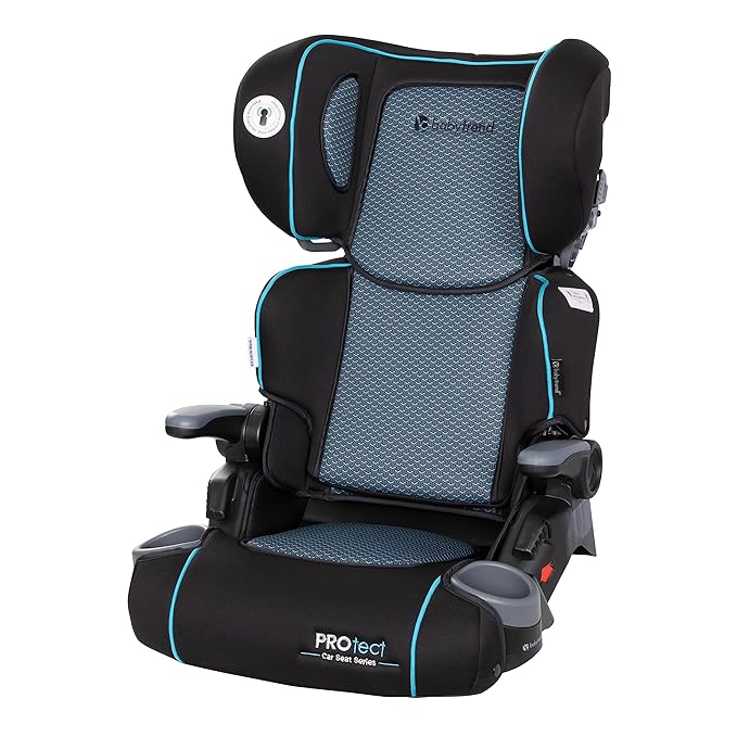 Baby Trend Protect 2-in-1 Folding Booster Car Seat, Aqua Tech – Fold-Flat Travel-Ready Design, Lightweight Build, Belt-Positioning Comfort