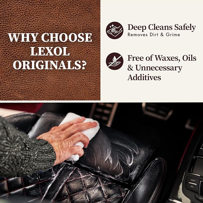 Lexol All Leather Cleaner 16.9 oz – Deep Cleaning formula for car interior, couches, furniture, shoes, boots, purses, jackets, gloves, saddles and motorcycle gear