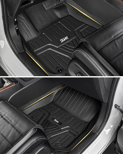 3W Cargo Liner Fit for Honda Pilot 2023 2024 2025 2026 TPE Custom Fit All Weather Honda Pilot Accessories 2023-2026 Odorless Anti-Slip Mats Trunk Mats Black