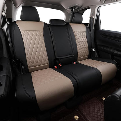 EKR CRV Seat Covers Custom Fit for Honda CRV 2017 2018 2019 2020 2021 2022,Leather Car Seat Cover Full Set for Trucks SUV,Waterproof Car Seat Cushion,Faux Leather (Red/Black)