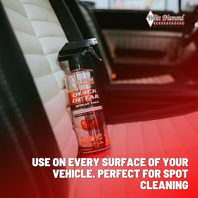 Schultz Laboratories White Diamond Cherry Scented Quick Detail Spray, 16 oz All Purpose Spray Cleaner, Safe for Interior & Exterior Use