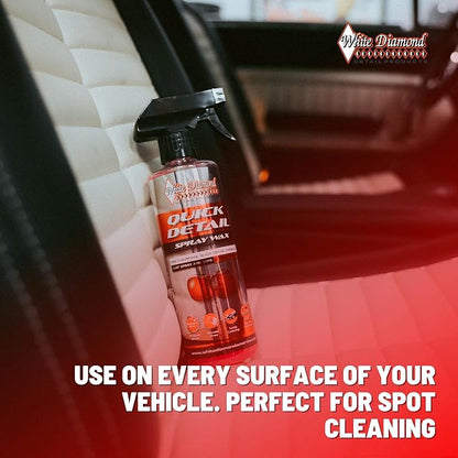 Schultz Laboratories White Diamond Cherry Scented Quick Detail Spray, 16 oz All Purpose Spray Cleaner, Safe for Interior & Exterior Use