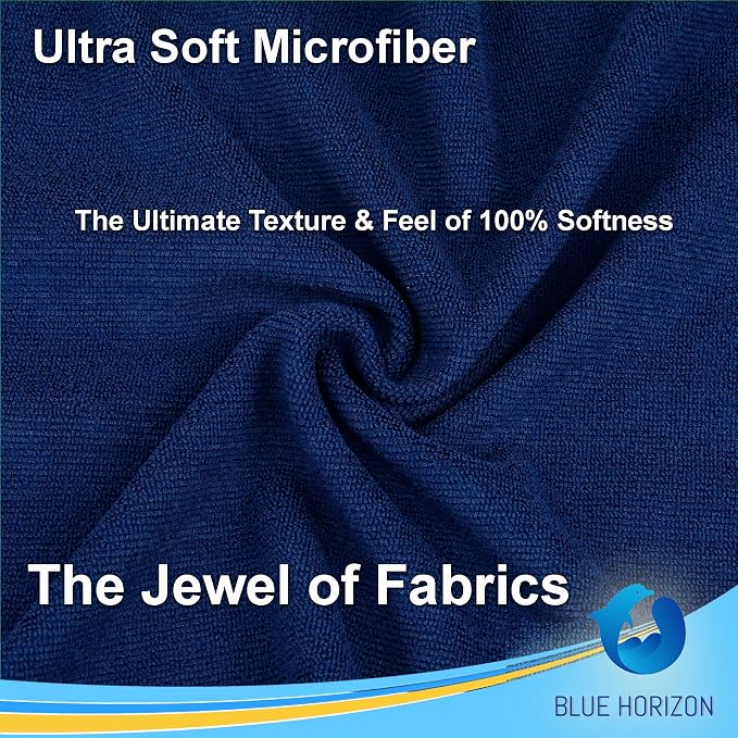 Microfiber Cleaning Towels, 24 Pack, Double Sided Ultra Soft Plush Washcloth, All Purpose Premium Microfiber Detailing Cleaning Cloths Shop Towels(16" x 16", Navy Blue)