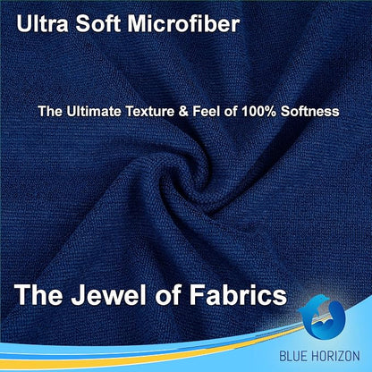Microfiber Cleaning Towels, 24 Pack, Double Sided Ultra Soft Plush Washcloth, All Purpose Premium Microfiber Detailing Cleaning Cloths Shop Towels(16" x 16", Navy Blue)