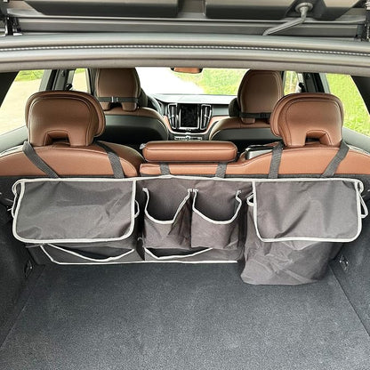 Car SUV Backseat Trunk Organizer Hanging Bag,6 Nylon Fabric Pockets, Interior Storage Organizer Accessories, For SUV, Jeep, MPV, Space Saving Design