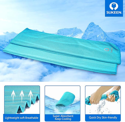 Sukeen Cooling Towels for Neck and Face, 4 Pack Cooling Towels for hot Weather (40"x12"), Cooling Rags for Yoga, Sport, Running, Workout,Gym, Camping, Fitness, Workout & More Activities