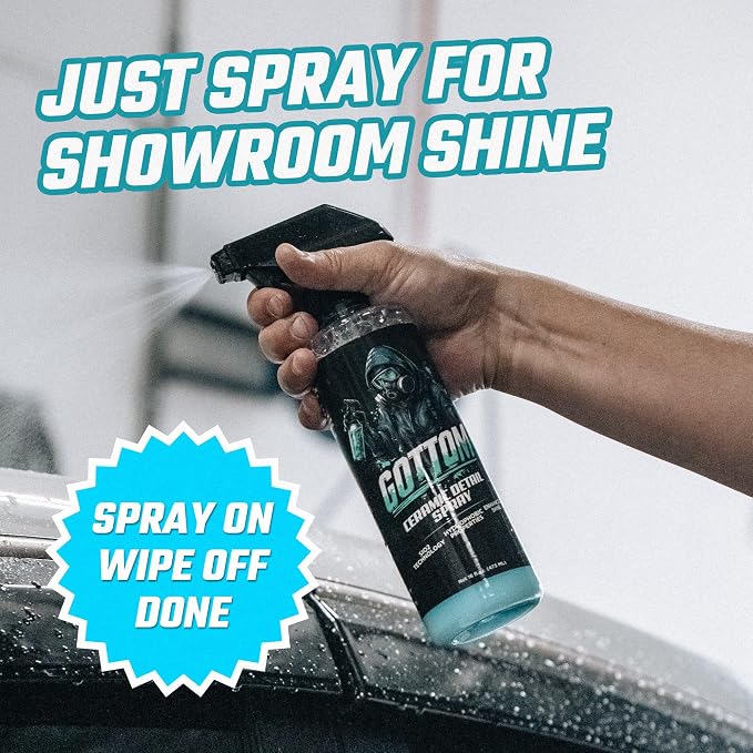 Gottom - Ceramic Detail Spray - 128 oz - SiO2 Hydrophobic Deep Shine Ultra Gloss Top Coat Detailer to Enhance, Extend & Protect - Scented with Midnight Ice
