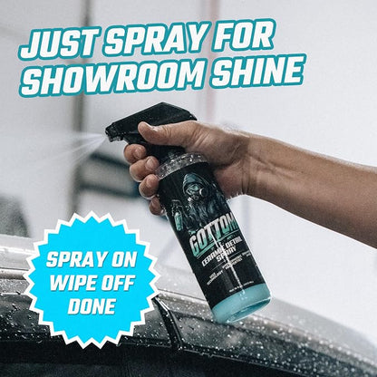 Gottom - Ceramic Detail Spray - 128 oz - SiO2 Hydrophobic Deep Shine Ultra Gloss Top Coat Detailer to Enhance, Extend & Protect - Scented with Midnight Ice