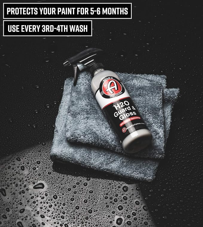 Adam's Polishes H2O Guard & Gloss (16oz) - Car Detailing Hybrid Top Coat Silica Sealant, Car Wax & Polish Quick Detailer | After Car Wash Seals, Shines, and Protects All Exterior Surfaces