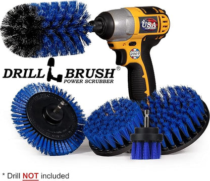 Grout Cleaner Kit - Bathroom Drill Brush Attachment Set - Household Cleaning Supplies - Shower Cleaner - Tub Scrubber - Toilet Brush - Spotless Tiles - Power Scrubbing Nylon Bristles