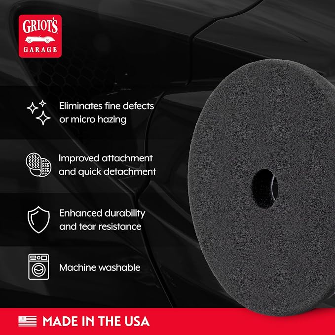 Griot's Garage BOSS 5.5” Finishing Foam Pads for Car Polishing and Detailing, Buffing Pads for Light Scratch Removal, Auto Wax, and Sealant Application, Set of 2