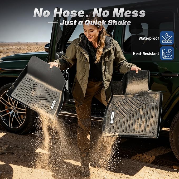 OEDRO Floor Mats for 2024-2013 Toyota 4Runner 7 Seater, Custom Fit TPE All-Weather 4Runner Car Mats Includes 1st, 2nd Row & 3rd Row Floor Liners, Black