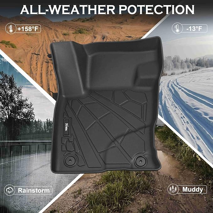 KARPAL Floor Mats for 2020-2025 2026 Ford Escape (NOT Fit Hybrid), Custom Fit TPE All Weather Ford Escape Accessories 1st & 2nd Row Floor Liner & Cargo Liner