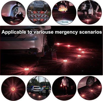 LED Road Flares 6Pack Roadside Emergency car kit Emergency Road Flares Kit with Magnetic Base for Vehicles & Boat | 9 Flash Modes(with Batteries) (12pack rechargeable)