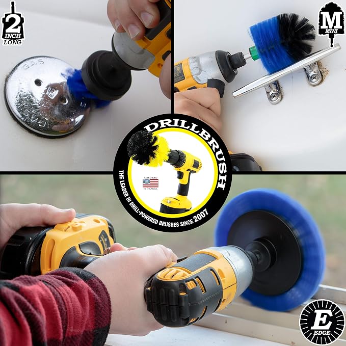 Pool Grout Cleaning Brush Kit - Professional Pool Accessories - Boat Cleaning Supplies - Boat Deck Power Scrubber Set - Tank Cleaner Tools for Home Use - Aquatic Scrubbing Brushes - Deck Scrub Brush