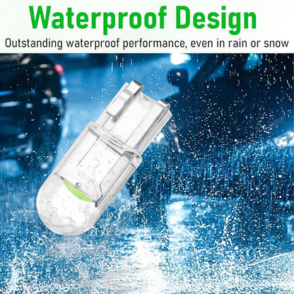 ecocstm 30 PCS Car 194 LED Bulbs, 168 2825 W5W T10 Wedge COB LED Replacement Bulb, Error Free Interior Bulb for Dashboard Light, Dome Lights (Green)