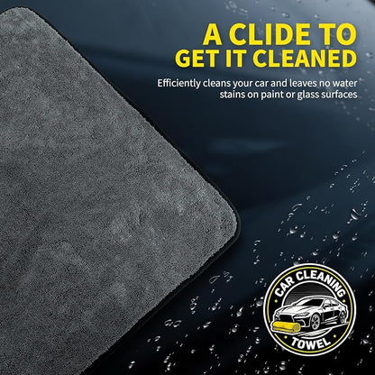 2-Pack Car Drying Towel 24"x40" - 10"x12" Detailing Pros & Home Users - 1300 GSM Microfiber Towels Absorbs Over 11lbs of Water Leaves No Streaks, Spots or Scratches Dries an Entire Vehicle