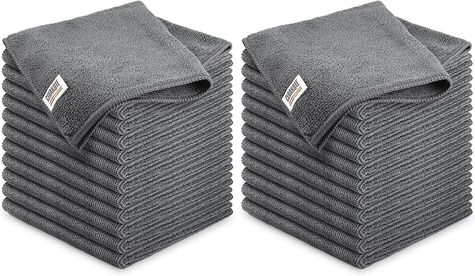 CERAKOTE Microfiber Towels (24 Pack) - Cleaning and Application Towels - Durable 300 GSM Lint-Free Material - Ideal for Cars, Home, Shop and Office