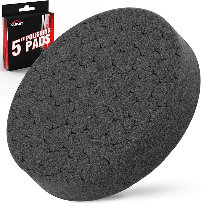 Black Polish Pad, Buffing Polishing Pads, 1Pc 5.5 Inch Face for 5 Inch 125mm Backing Plate Compound Buffing Sponge Pads for Car Buffer Polisher Compounding, Polishing and Waxing