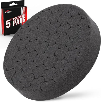 Black Polish Pad, Buffing Polishing Pads, 1Pc 5.5 Inch Face for 5 Inch 125mm Backing Plate Compound Buffing Sponge Pads for Car Buffer Polisher Compounding, Polishing and Waxing