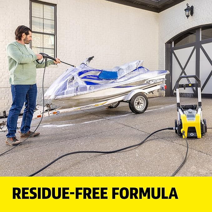 KÄRCHER Vehicle Wash and Wax, Pressure Washer Detergent, Cleans Cars, Bikes, Trucks, Boats and More, Highly Concentrated, Makes up to 40 gal of Cleaner