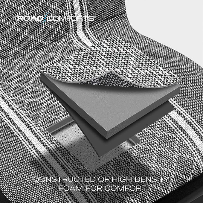 Road Comforts Baja Blanket Seat Covers Gray Diamond Bucket Seat Covers Low Back - Jacquard Fabric, Airbag Compatible, Universal Fit for Cars, Trucks, SUVs, and Vans