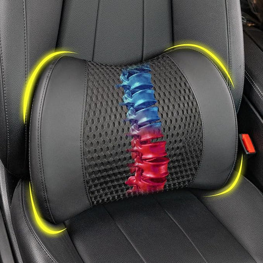 Lofty Aim Memory Foam Lumbar Support Cushion Relieves Lower Back Pain Car Seat Office Chair and Wheelchair Back Pillow with Breathable 4D Mesh Black